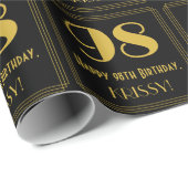 98e verjaardag ~ Art Deco Geïnspireerde look "98", Cadeaupapier (Rol Hoek)