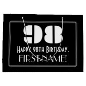 98e verjaardag ~ Art Deco Geïnspireerde look "98"  Groot Cadeauzakje (Achterkant)