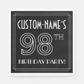 98e verjaardag: Art Deco Style + aangepaste naam Servet (Voorkant)