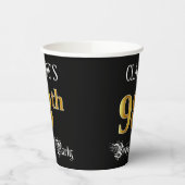 98e verjaardag — Fancy script, Faux Gold look Papieren Bekers (Links)