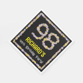 98e verjaardag: Floral Flowers Number, Custom Name Servet (Hoek)