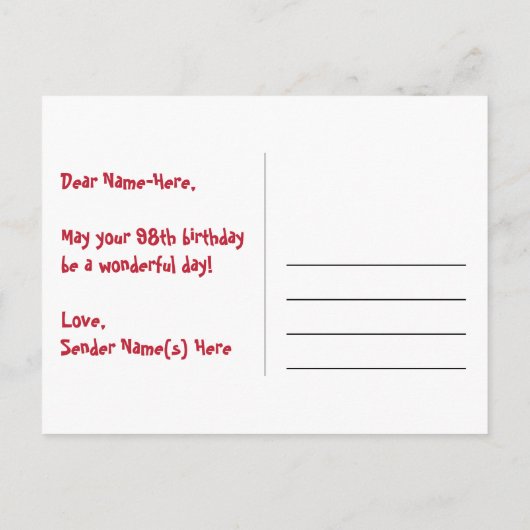 98e verjaardag - Fun Fireworks Pattern + Rainbow 9 Briefkaart (Achterkant)