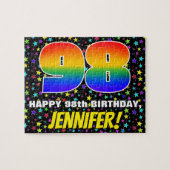 98e verjaardag — Fun, kleurrijk Star Field Pattern Legpuzzel (Horizontaal)