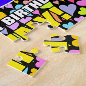 98e verjaardag — Fun, liefhebbende hartvormen + "9 Legpuzzel (Zijkant)