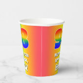 98e verjaardag: kleurrijk, vun regenboogpatroon #  papieren bekers (Rechts)