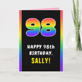 98e verjaardag: kleurrijke regenboog # 98, aangepa kaart (Voorkant)