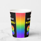 98e verjaardag: kleurrijke regenboog # 98, aangepa papieren bekers (Rechts)
