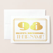 98e verjaardag; naam + Art Deco Geïnspireerd als " Folie Kaarten (Voorkant met envelop)