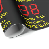 98e verjaardag: Red Digital Clock Style "98" + naa Cadeaupapier (Rol Hoek)