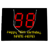 98e verjaardag: Red Digital Clock Style "98" + naa Groot Cadeauzakje (Voorkant)