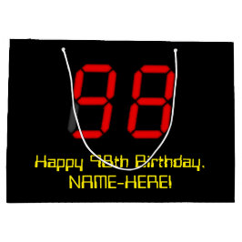 98e verjaardag: Red Digital Clock Style "98" + naa Groot Cadeauzakje