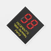 98e verjaardag: Red Digital Clock Style "98" + naa Servet (Hoek)