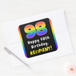98e verjaardag: Regenboogspectrum # 98, Aangepaste Vierkante Sticker