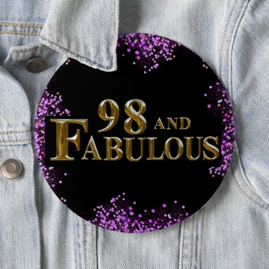 98e verjaardag ronde button 6,0 cm (In situ)