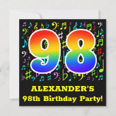 98e verjaardag van de geboorte: Fun Music Symbols, Kaart (Voorkant)