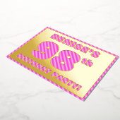 98e verjaardag van de geboorte — Vet, vun, roze ba Folie Uitnodiging (Gedraaid)