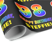 98e verjaardag: Vet, Vun, Eenvoudig, Regenboog 98 Cadeaupapier (Rol Hoek)