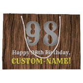 98e verjaardag: Westerne kijk op land, naam Groot Cadeauzakje (Achterkant)