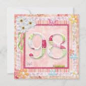 98e verjaardagsfeestje scrapbooking stijl kaart (Voorkant)