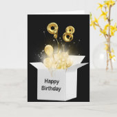 98e vogelballon in witte doos kaart (Gele Bloem)