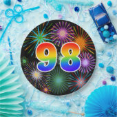 98ste evenement - Fun, kleurrijk, vet, regenboog 9 Papieren Bordje (Feest)