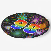 98ste evenement - Fun, kleurrijk, vet, regenboog 9 Papieren Bordje (Gekanteld)