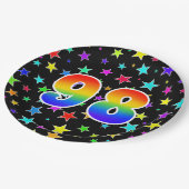 98ste evenement: Vet, Fun, kleurrijke regenboog 98 Papieren Bordje (Gekanteld)