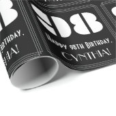 98ste verjaardag: Art Deco Geïnspireerd als "98" & Cadeaupapier (Rol Hoek)