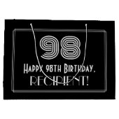 98ste verjaardag — Art Deco Geïnspireerd als "98"  Groot Cadeauzakje (Achterkant)
