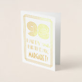 98ste verjaardag - Art Deco geïnspireerde look "98 Folie Kaarten (Voorkant)