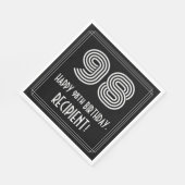 98ste verjaardag: Art Deco Geïnspireerde look "98" Servet (Hoek)