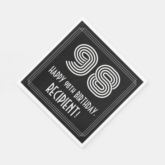 98ste verjaardag: Art Deco Geïnspireerde look "98" Servet (Hoek)