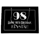 98ste verjaardag: Art Deco Geïnspireerde stijl "98 Groot Cadeauzakje (Voorkant)