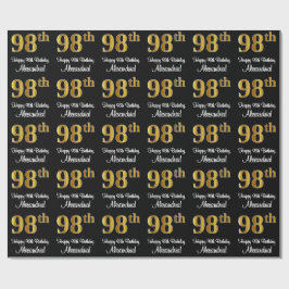 98ste verjaardag: Elegante luxe Faux Gold look # Cadeaupapier