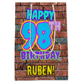 98ste verjaardag: Leuk, Urban Graffiti geïnspireer Medium Cadeauzakje (Achterkant)