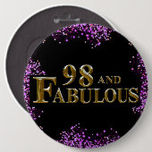 98ste verjaardag ronde button 6,0 cm (Voorkant /achterkant)