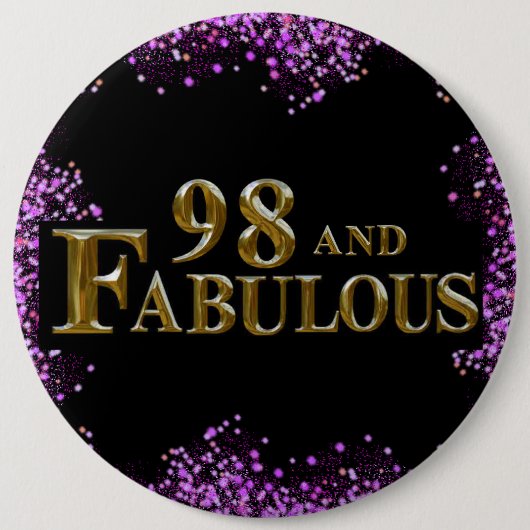 98ste verjaardag ronde button 6,0 cm (Voorkant)