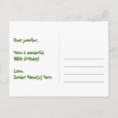 98ste verjaardag: Roze strepen & harten, Regenboog Briefkaart (Achterkant)