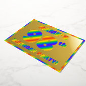 98ste verjaardag van de geboorte - Fun, regenboogs Folie Uitnodiging (Gedraaid)