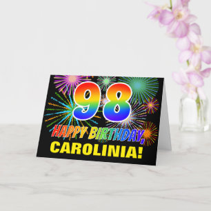 98ste verjaardag: Vet, Plezier, Vuurwerk, Regenboo Kaart