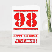 98ste verjaardag: vun, rode rubber stempel geïnspi kaart (Voorkant)