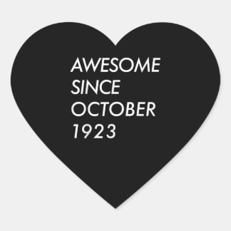 98ste verjaardagscadeau | Geweldige sinds oktober  Hart Sticker