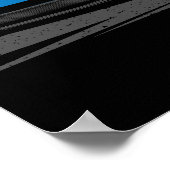 992 GT3 Blauwe illustratiekunst Poster (Hoek)