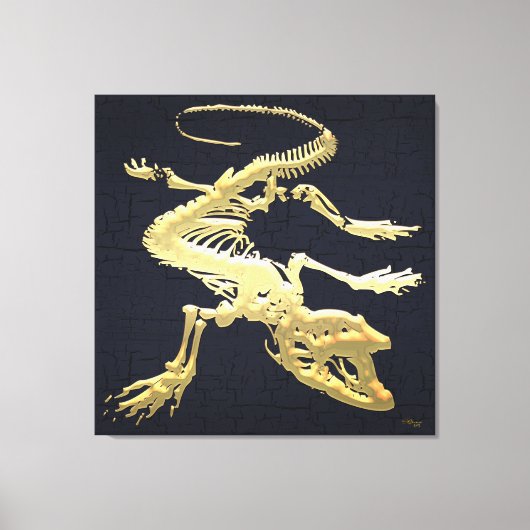999,9: Komodo Dragon Skeleton Canvas Afdruk (Voorkant)