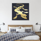 999,9: Komodo Dragon Skeleton Canvas Afdruk (Insitu (Slaapkamer))