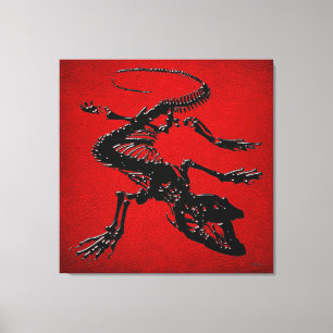 999,9: Komodo Dragon Skeleton Canvas Afdruk
