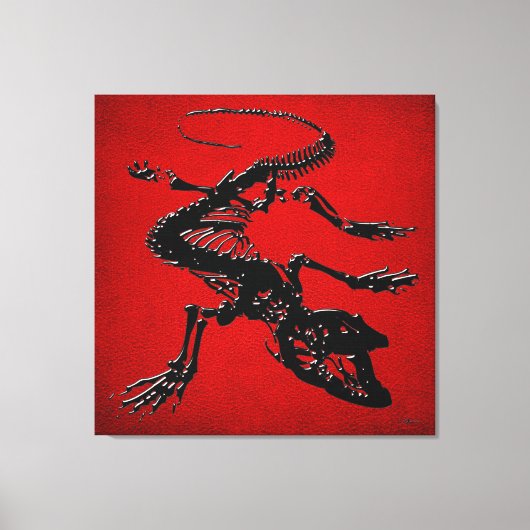 999,9: Komodo Dragon Skeleton Canvas Afdruk (Voorkant)