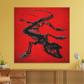 999,9: Komodo Dragon Skeleton Canvas Afdruk (Insitu (Woonkamer))