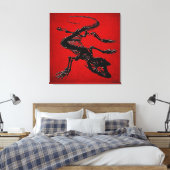 999,9: Komodo Dragon Skeleton Canvas Afdruk (Insitu (Slaapkamer))
