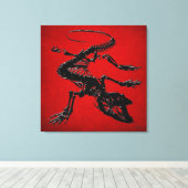 999,9: Komodo Dragon Skeleton Canvas Afdruk (Insitu (Houten vloer))
